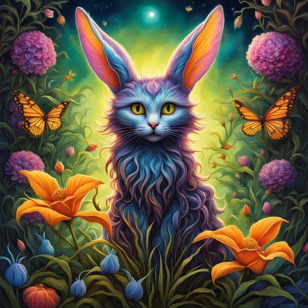 Magical Dawn Garden Protectors in Mixed Media Style