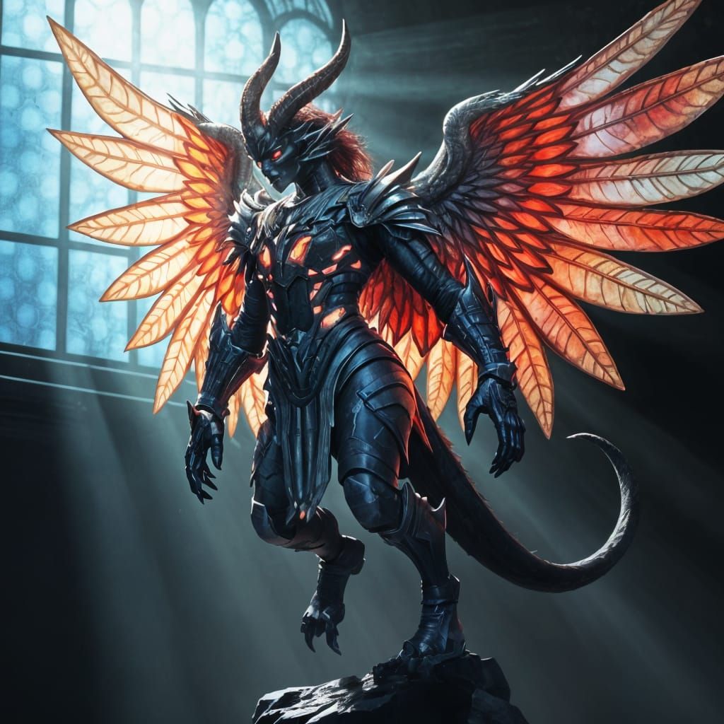 Half Angel Half Demon in Vibrant Colors