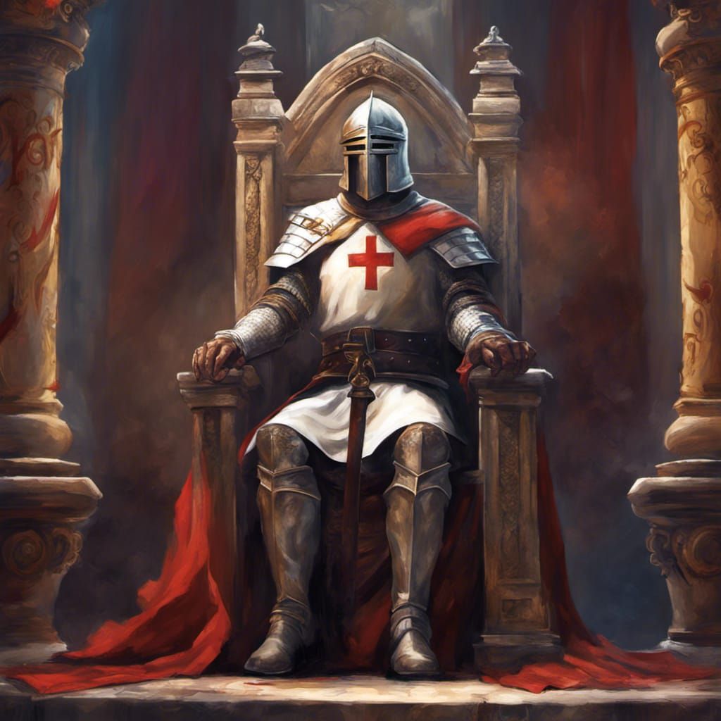 Victorious Knights Templar on a Throne in Splash Art