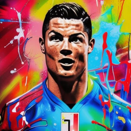 Christiano Ronaldo Graffiti Art Portrait