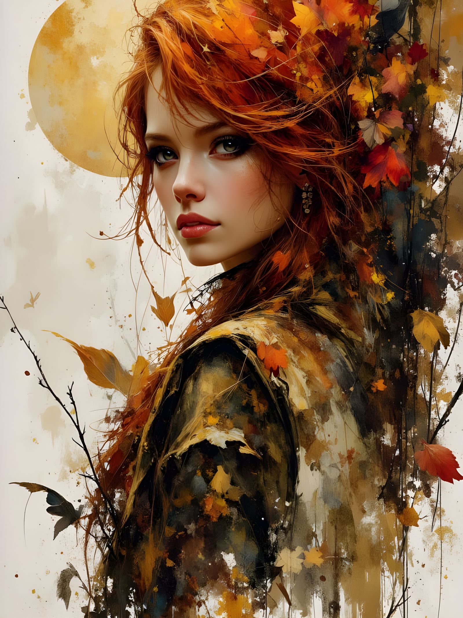 Goth Fairy Girl on Throne B/W Sketch with Sandstorm