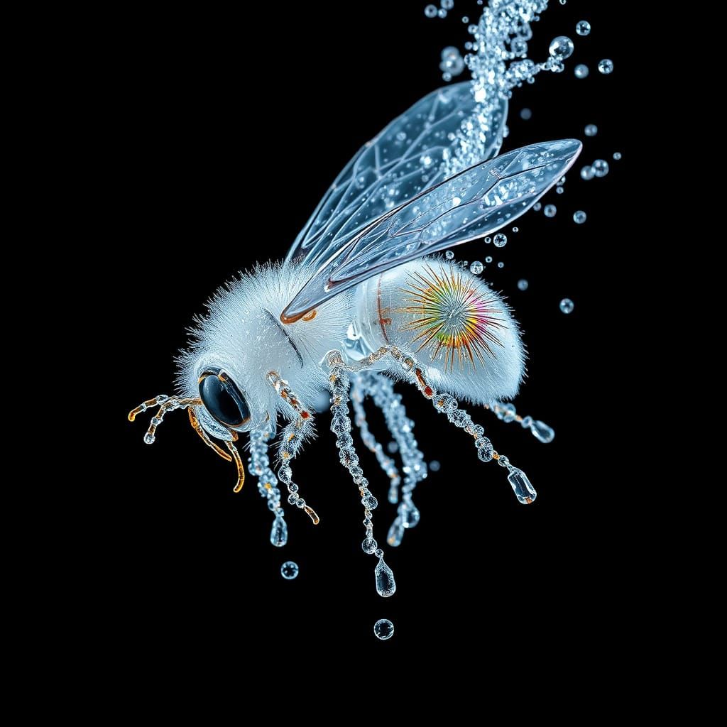 Ethereal Bumblebee Crystalline Form in Mid-Air