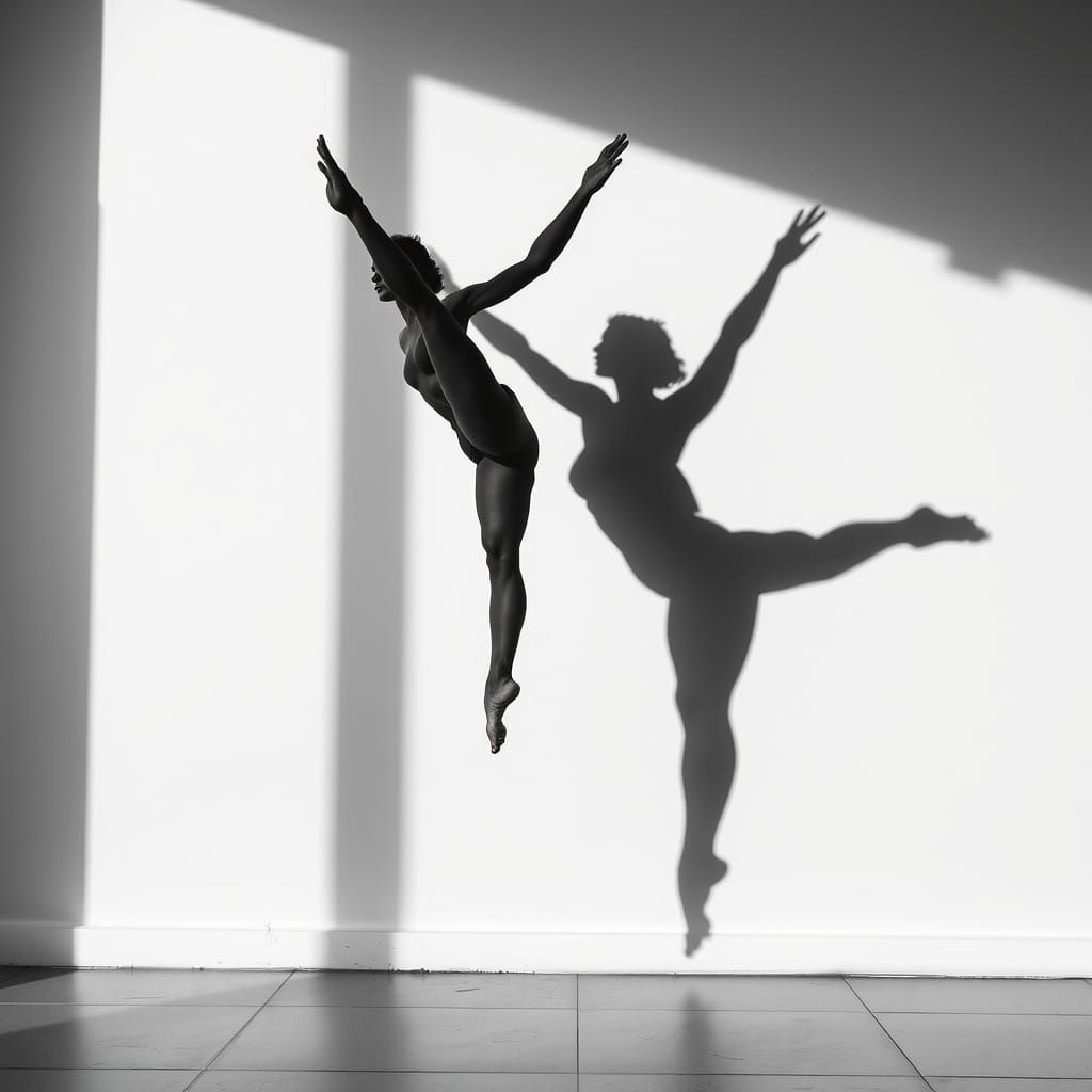 Abstract Dancer Silhouette in High Contrast Lighting