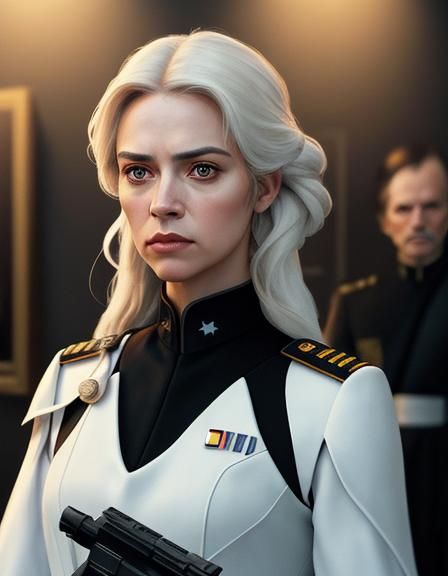 Imperial Officer in Richly Decorated Office, Hyperrealistic ...