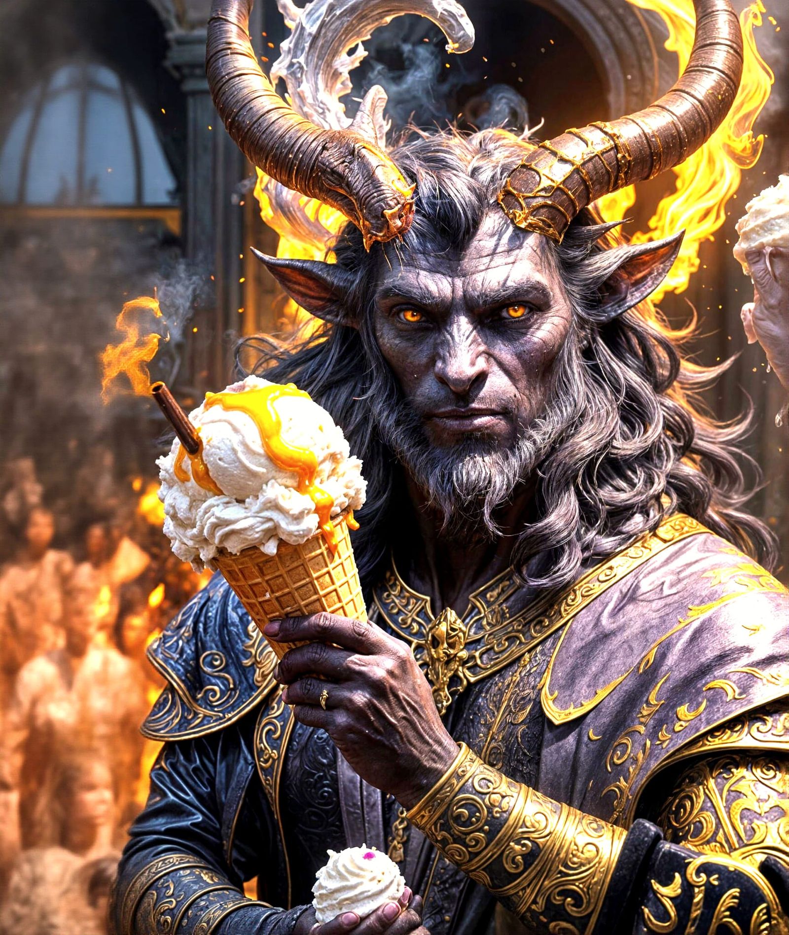 Satan's Melting Ice Cream: Dark Fantasy Art