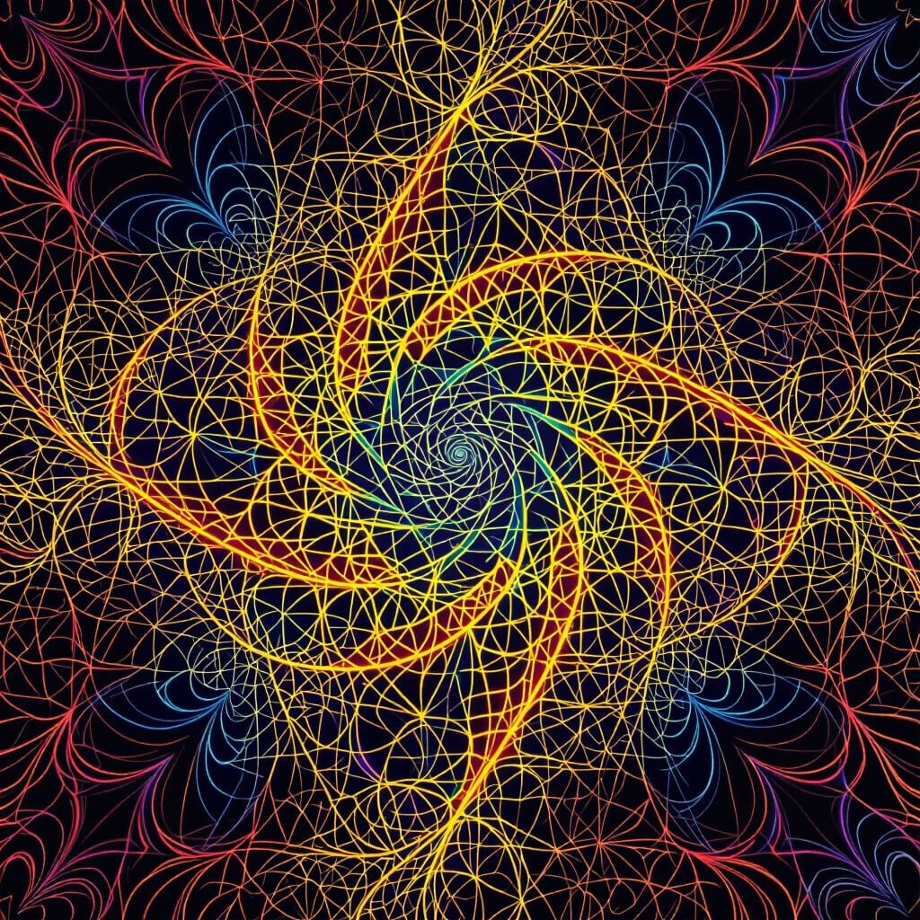 Neon Mandelbrot Fractal in Cyberpunk Style