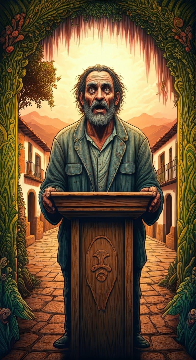 Barbado Prophet Preaches to the Masses in Vibrant, Surrealis...