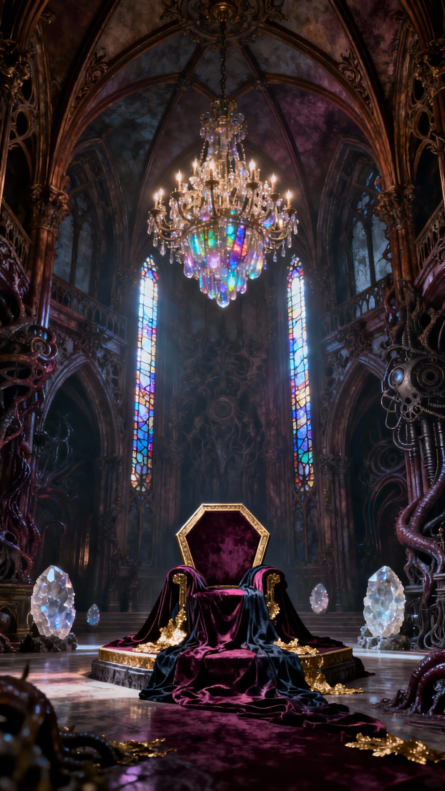 Geode Crystal Throne Room in Gothic Baroque Style