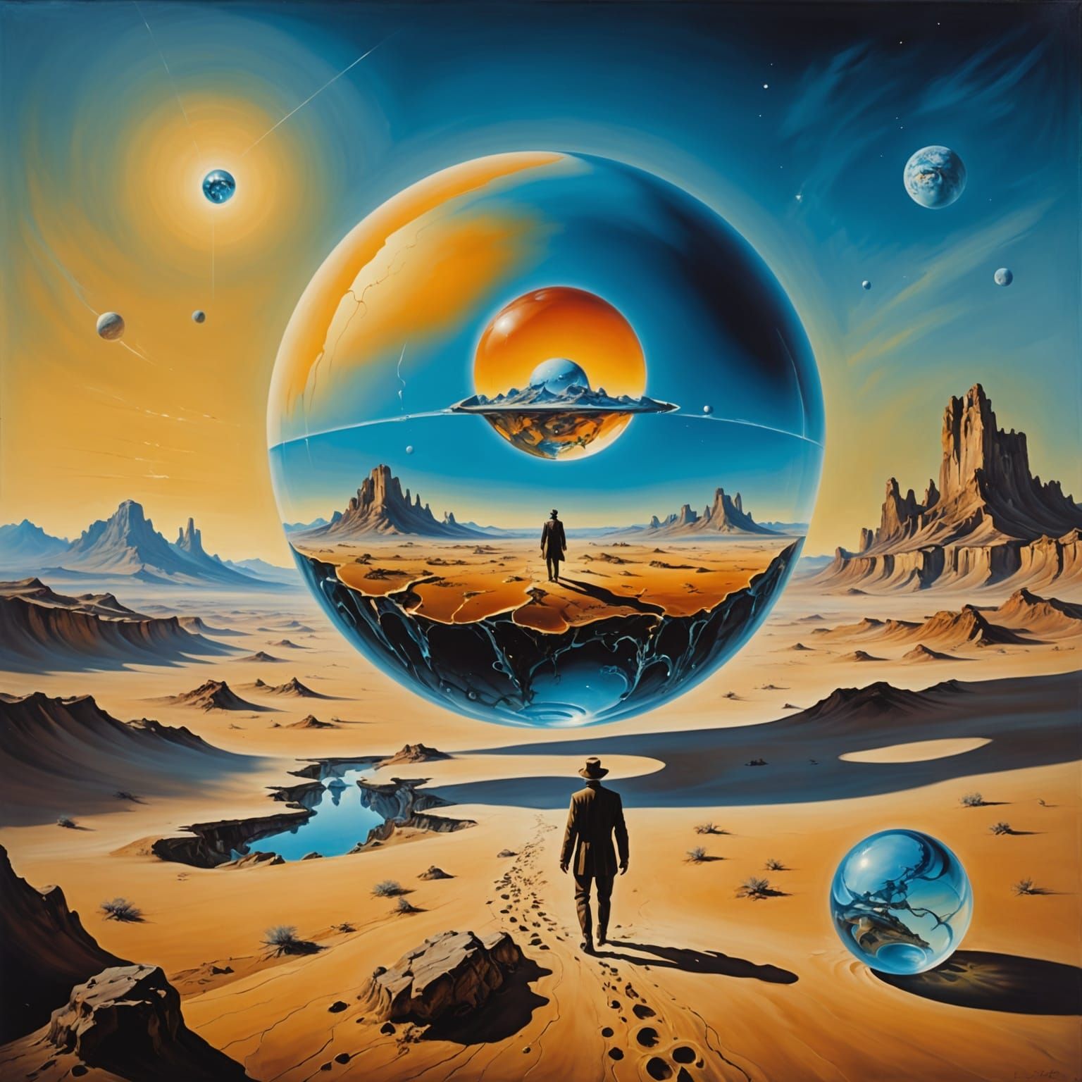 Glass Planet: Epic Sci-Fi Surrealism in Oil