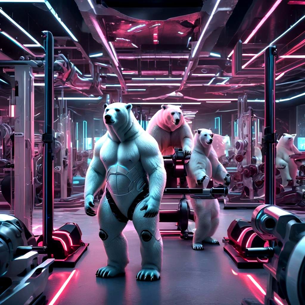 Surrealism intrinsic HD detail,  (Humanoid polar bears:1.7) ...