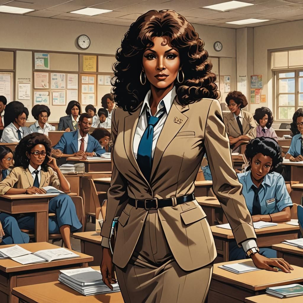 Pam Grier as Manga Teacher in Anime Style