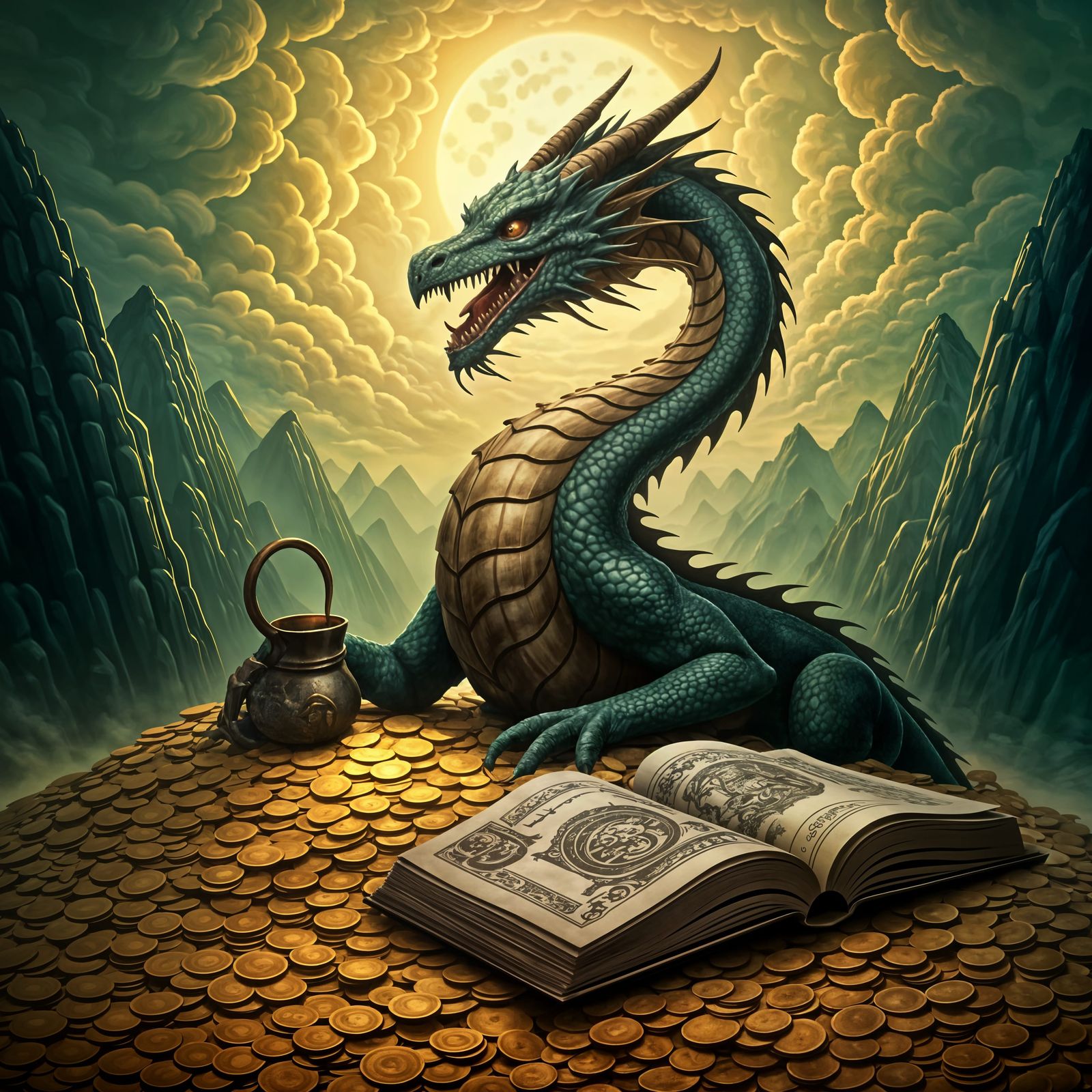Dragon Kingdom Currency Note Illustration