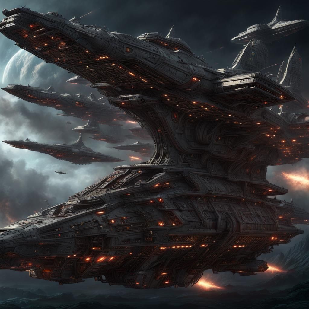 Klingon Battlecruiser in Epic Digital Matte Painting