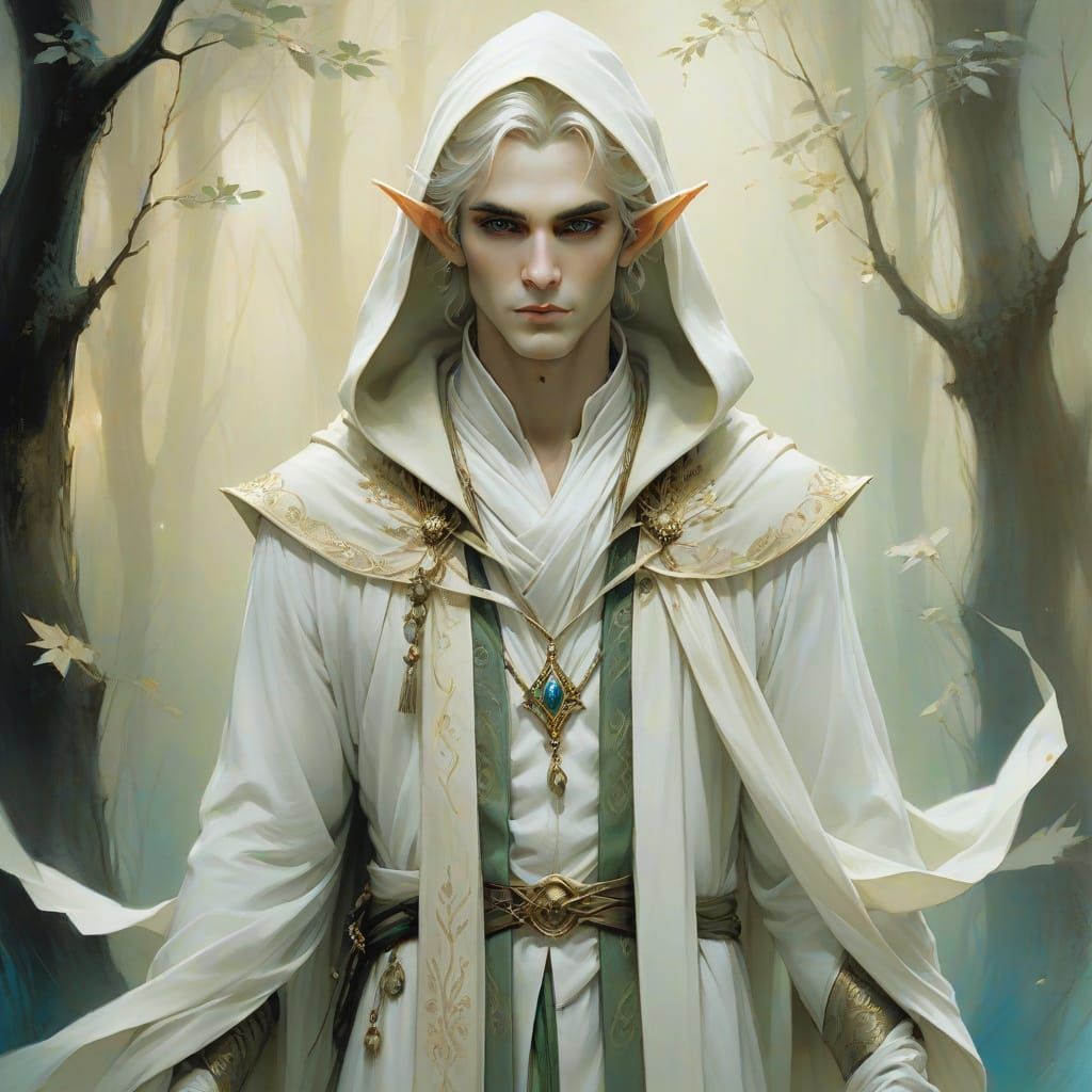 Enchanting Elf Portrait in Bachelier Style