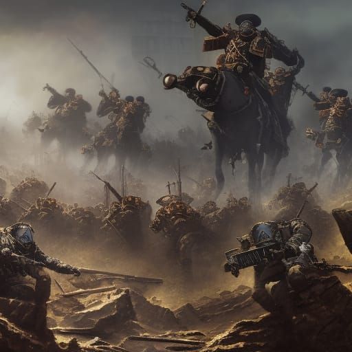 Death Korps of Krieg Battle in Grimdark WWI Style