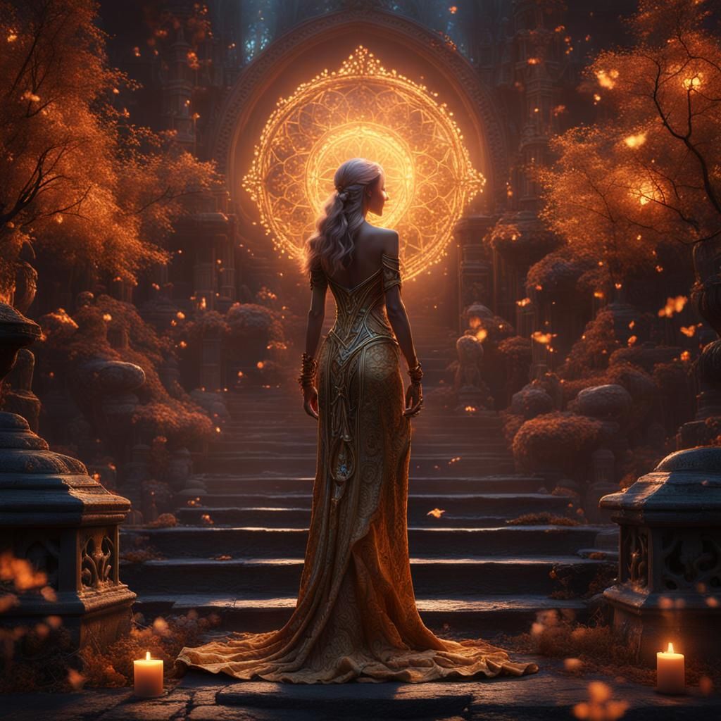 Luminous Nude Woman: Digital Light Painting