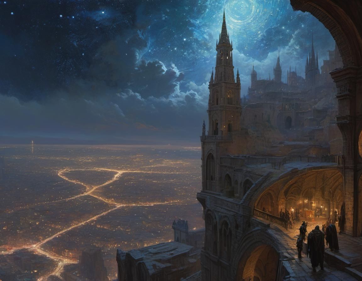 Epic Cityscape Landscape in Digital Art Style