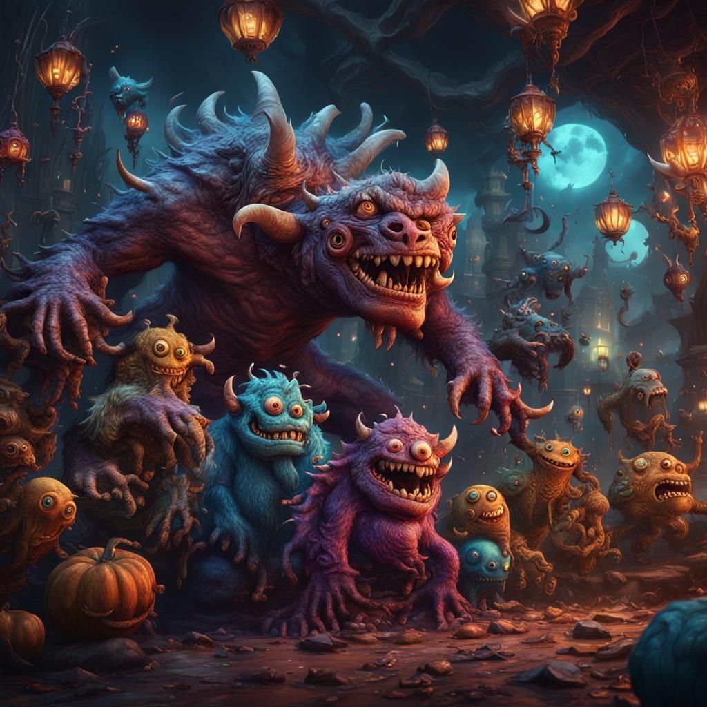 Monstrous Laughs in Detailed Matte Painting