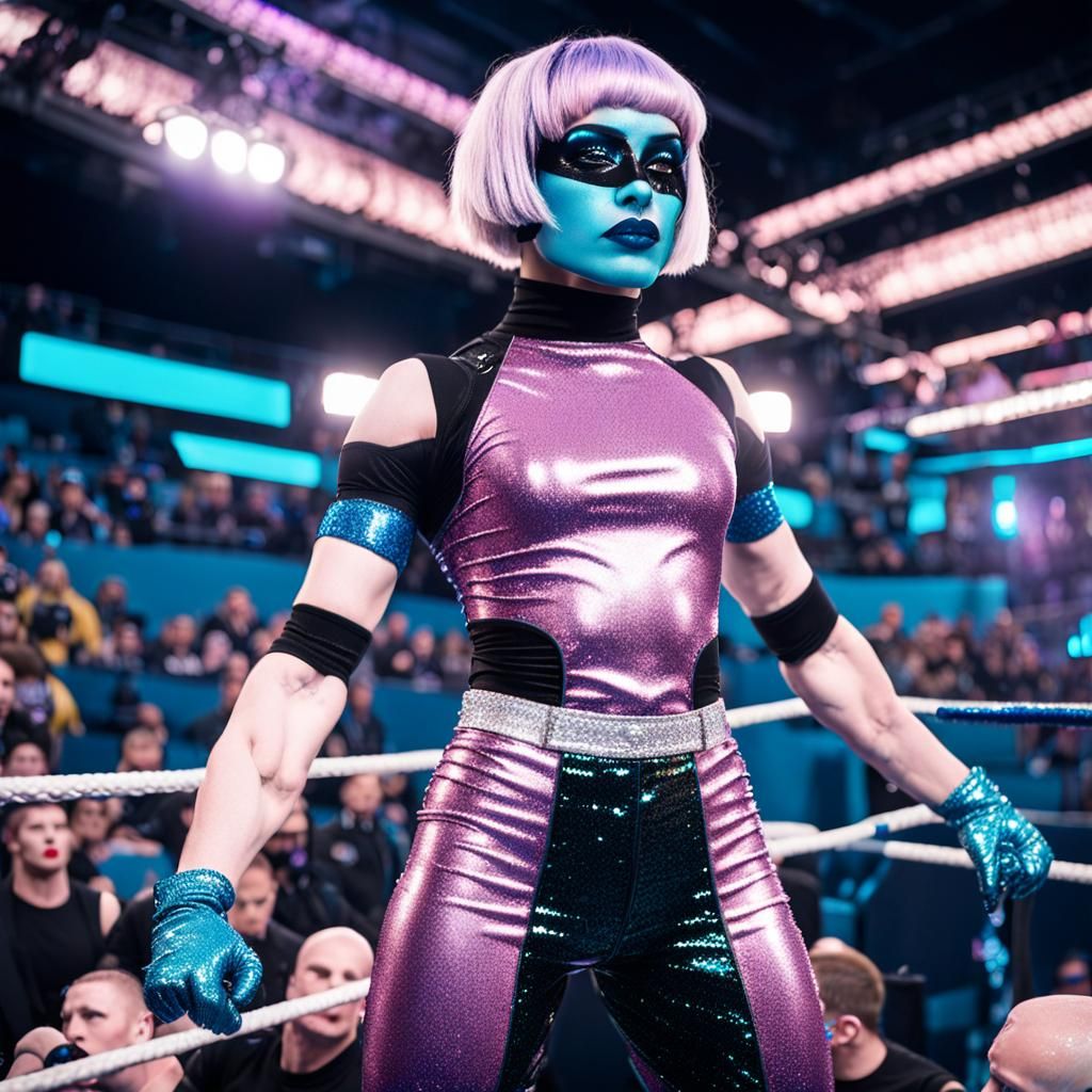 Goth Wrestler at a Cyberpunk Rave