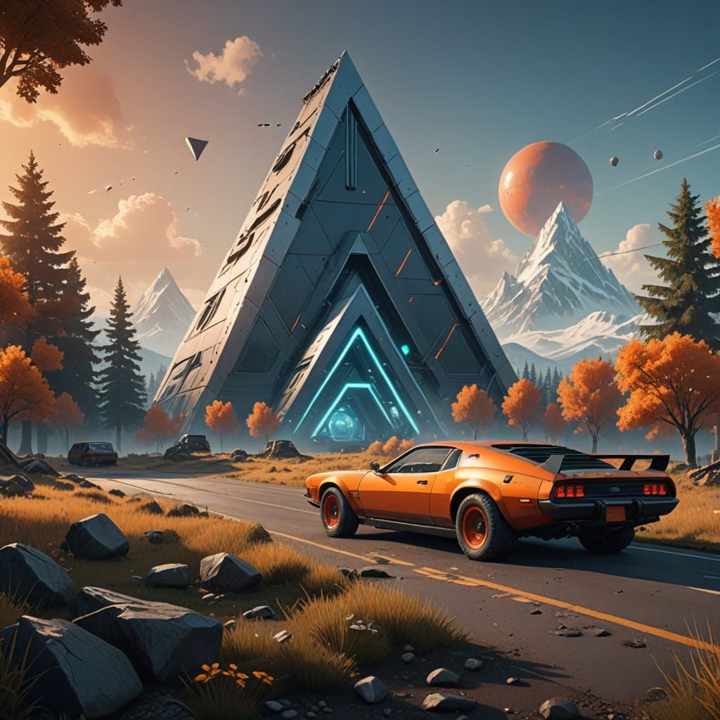 Sleek Futuristic Icon in Metallic 3D Style