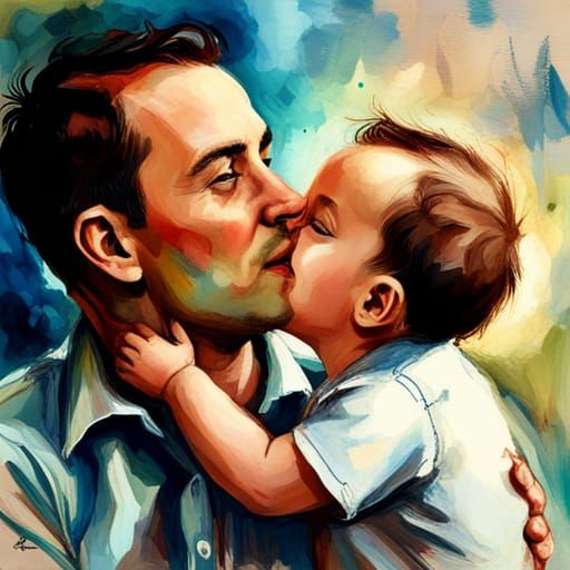 Loving Father and Son Portrait