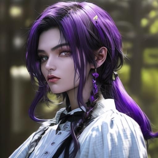 Anime Girl with Katana and Companion