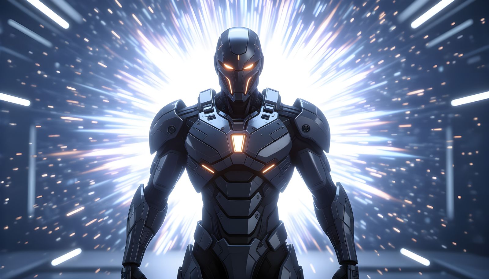 Godlike AI Entity in High Tech Armor