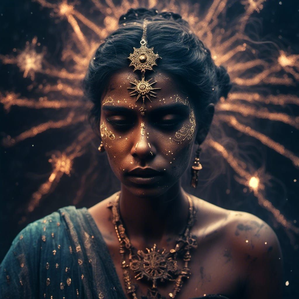 South Indian Woman's Exploding Star Galaxy Mind