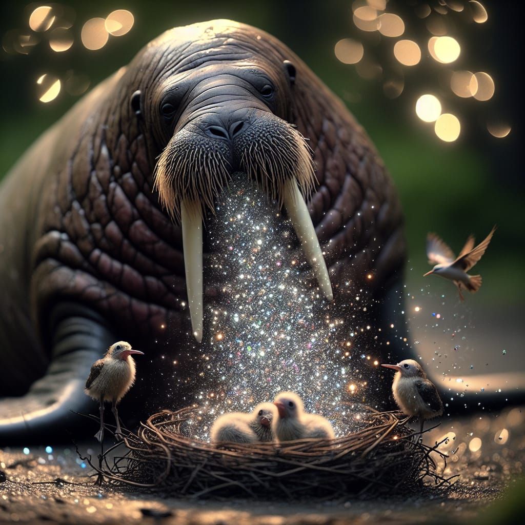 Walrus Pukes a Glitterbomb Onto All the Newborn Birdies in their Nest