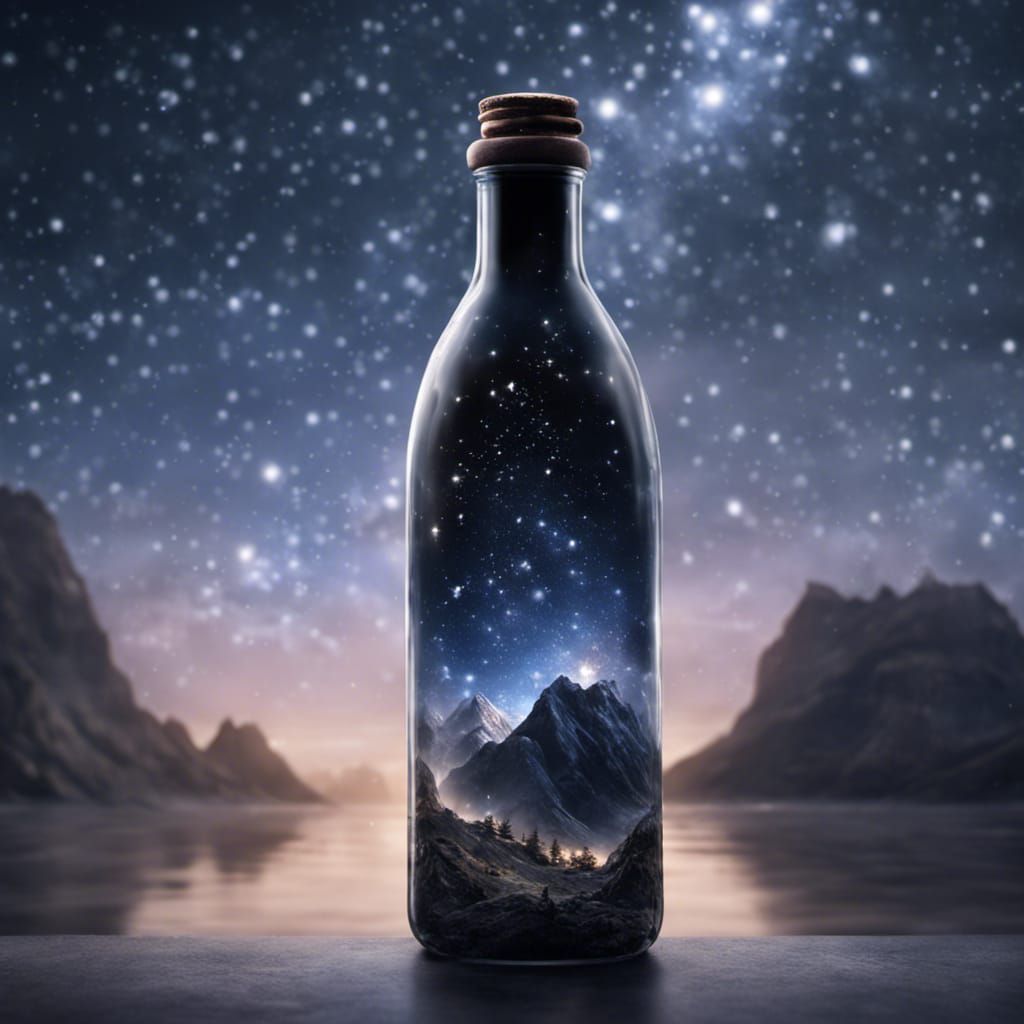 Star Constellations Captured in a Bottle