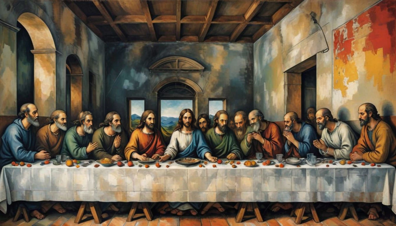 (Last Supper) abstract grunge Cezanne