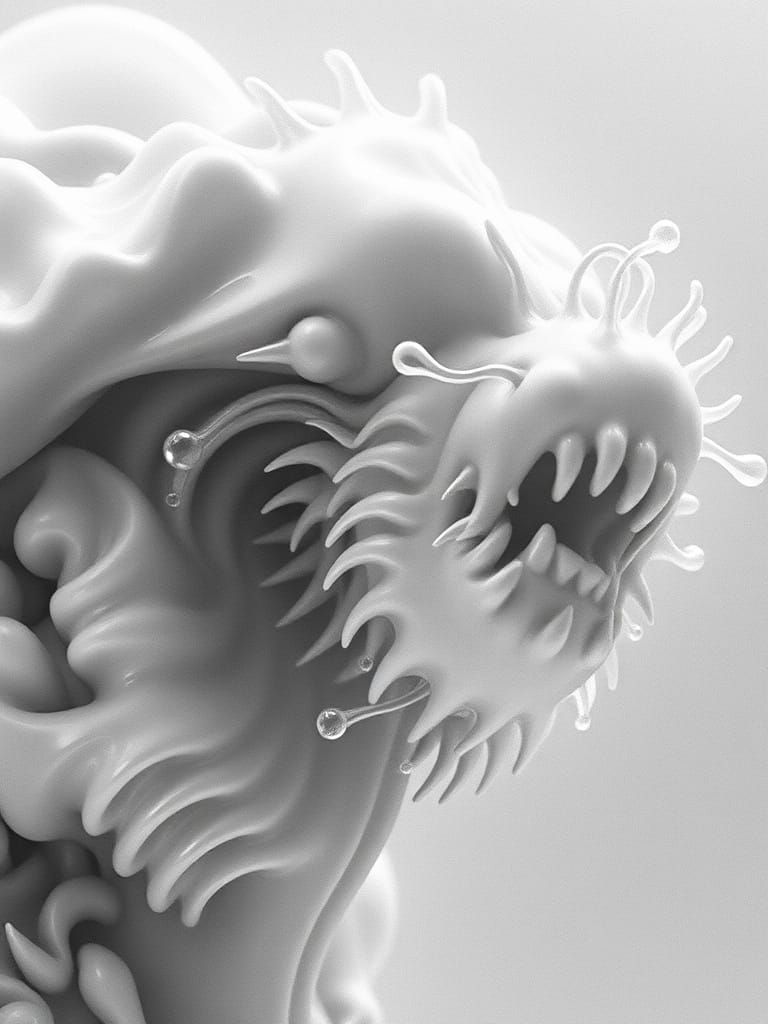 Groovy 3D Pop Art in a Distressed Silver Nitrate Finish