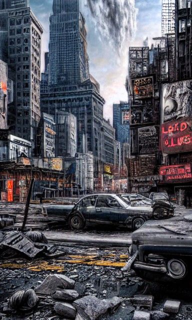 Post-Apocalyptic New York in Hyperrealistic Multimedia Art
