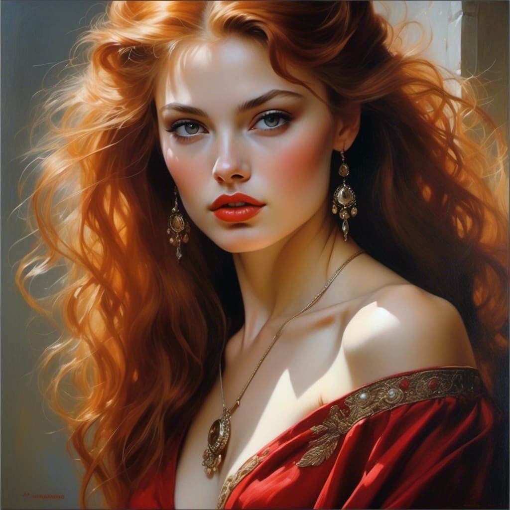 Glamorous Irish Woman in Fantasy Art Style