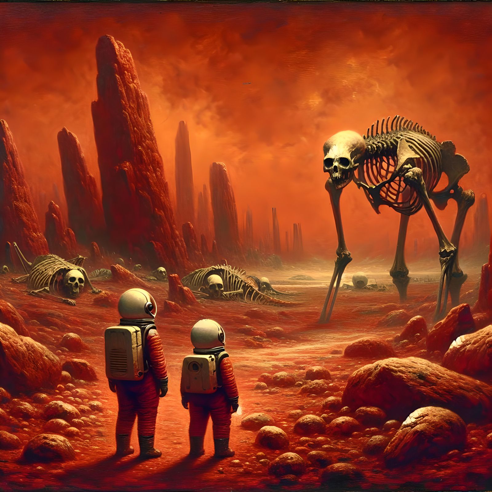 Astronauts Discover Alien Skeleton on Barren Planet