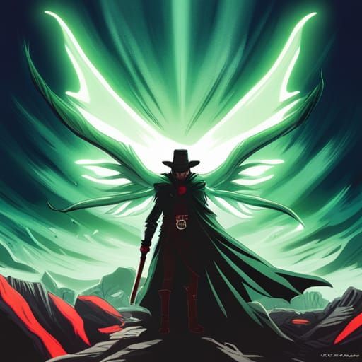 Anime Vampire Hunter in Manga Style