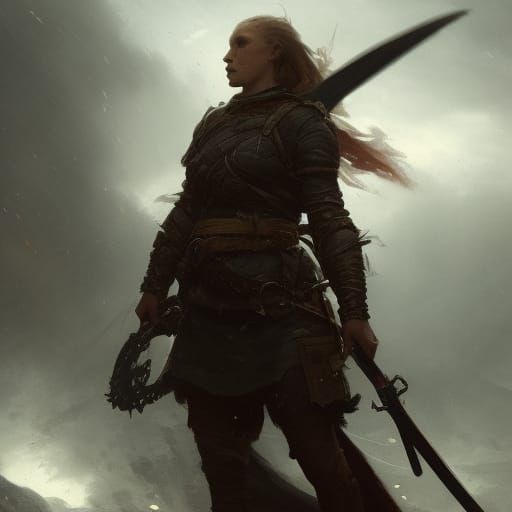 Finnish Warrior Looking East: Dark Fantasy Concept Art