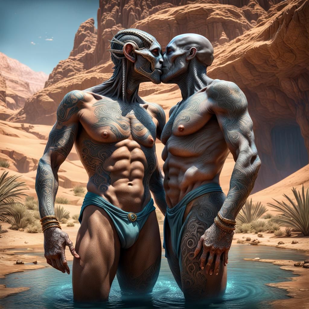 Gay Alien Couple's Desert Oasis Encounter