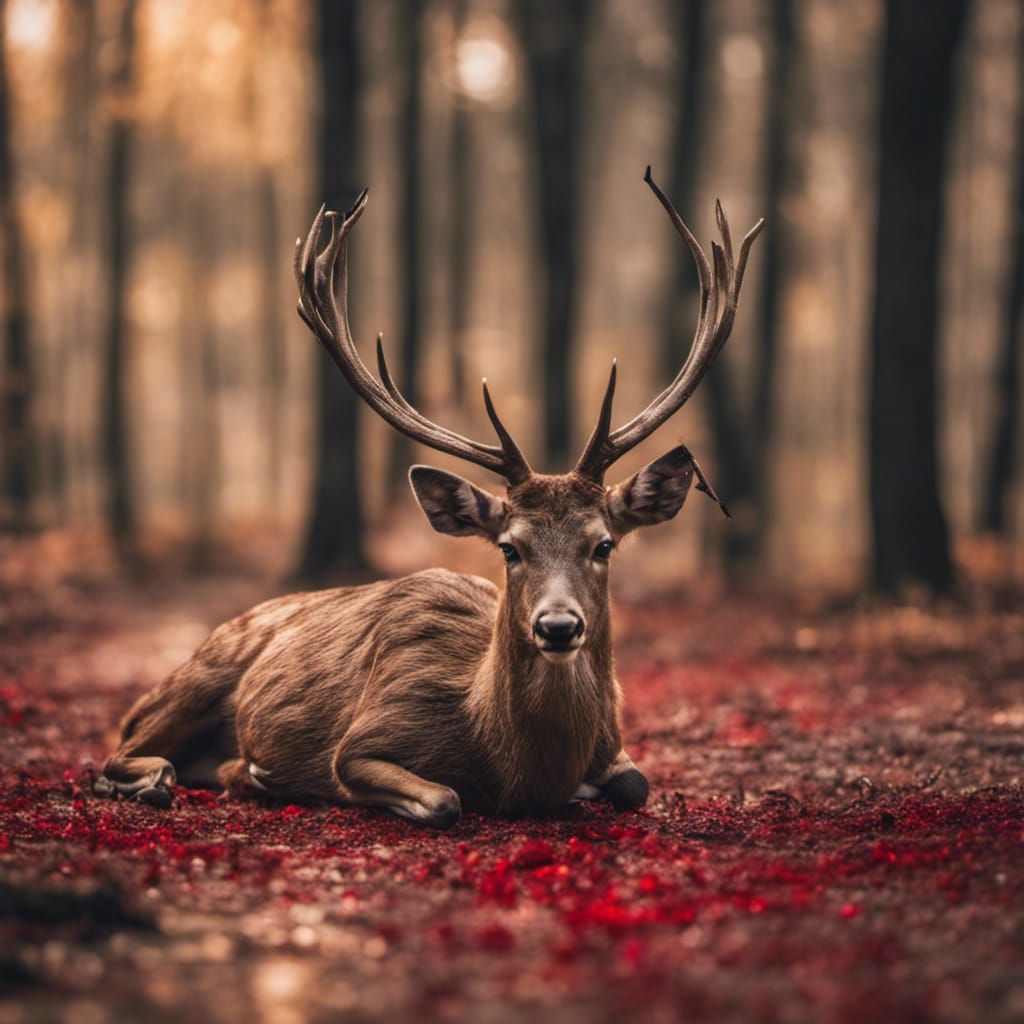 Deer Pierced by Arrow in Forest: Professional Photography