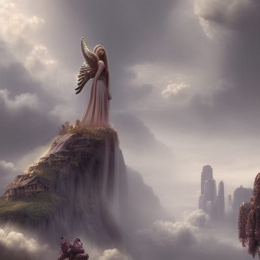 Epic Angelic Figure in Digital Matte Painting