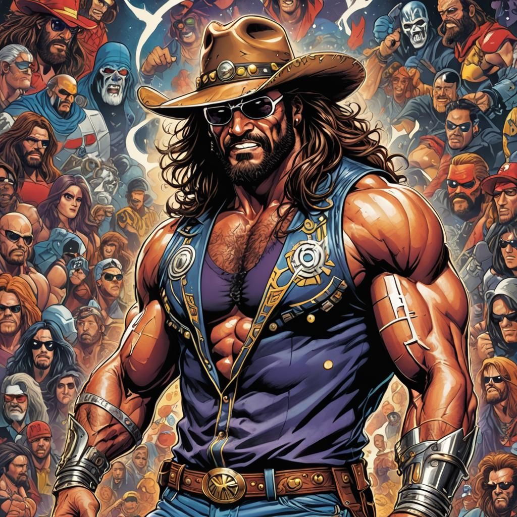 Macho Man Comic Book Art