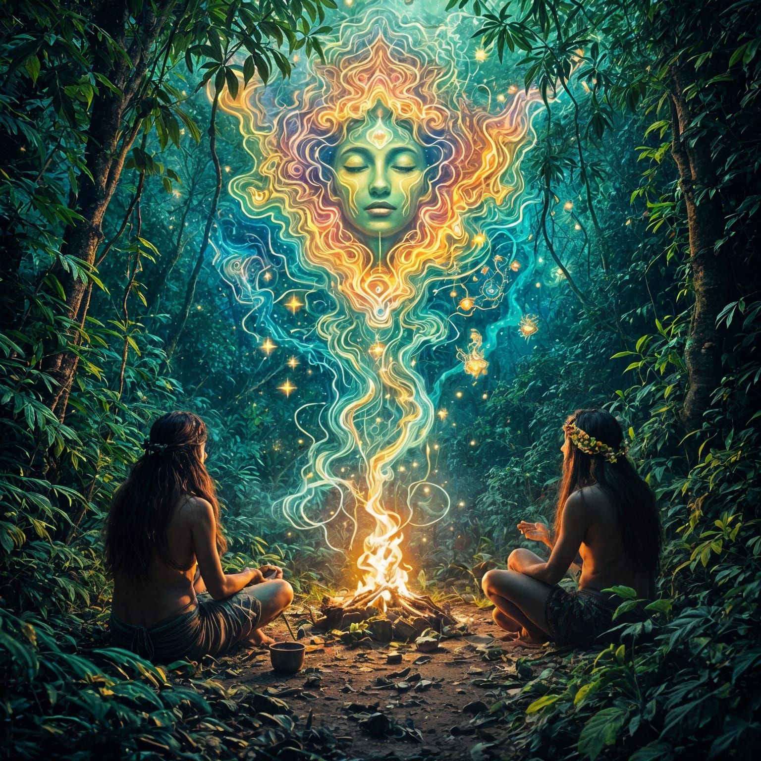 Psychedelic Amazon Ayahuasca Trip Vision