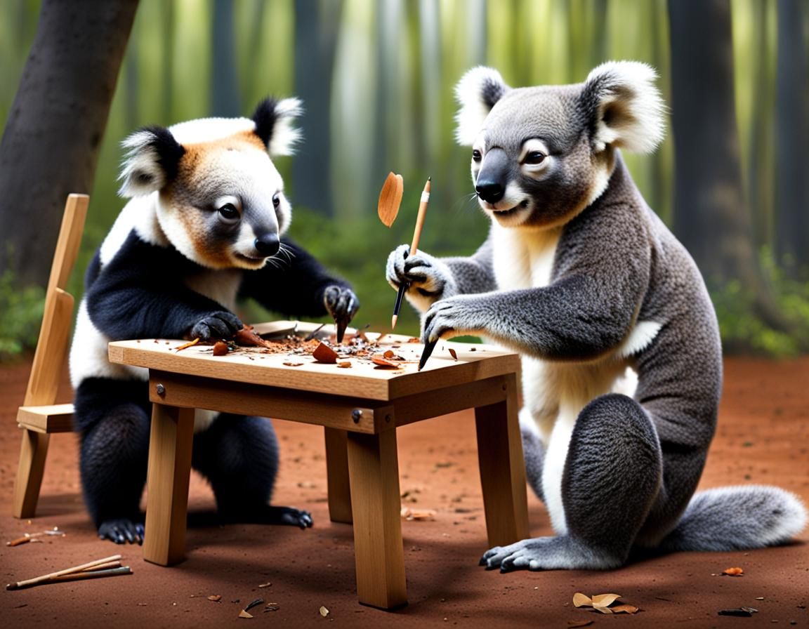 Pandas, Koalas, and Squirrels in Art Workshop