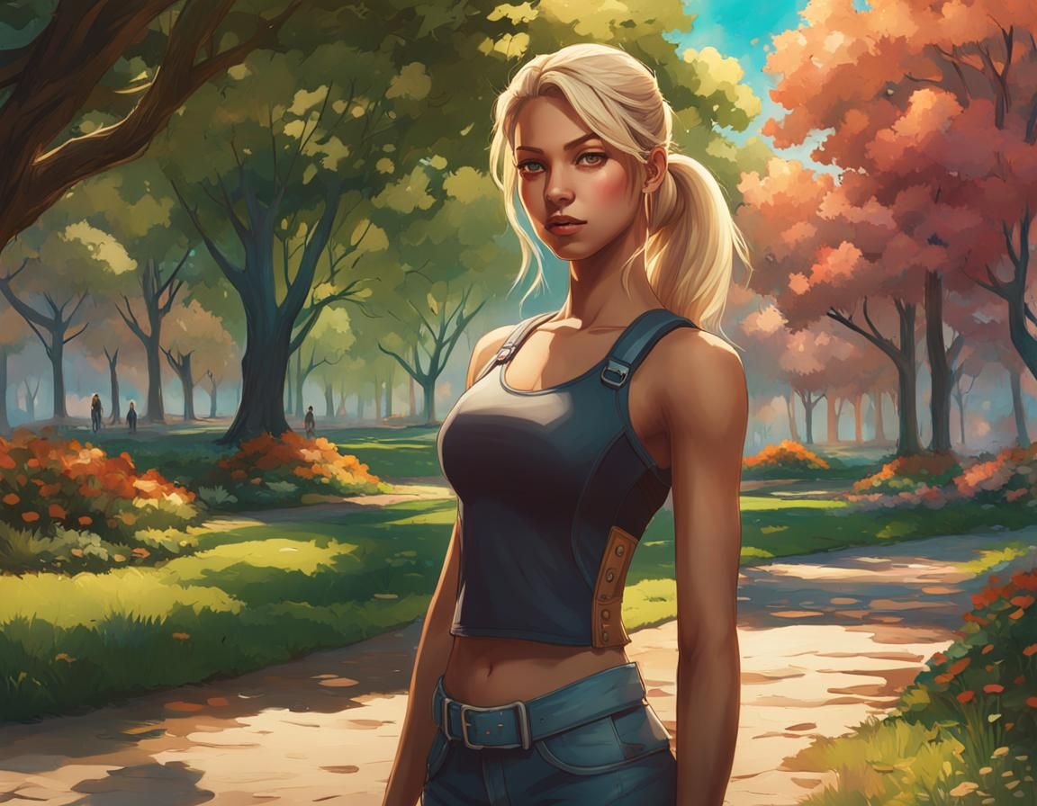 Blonde Woman Portrait in Art Nouveau Style