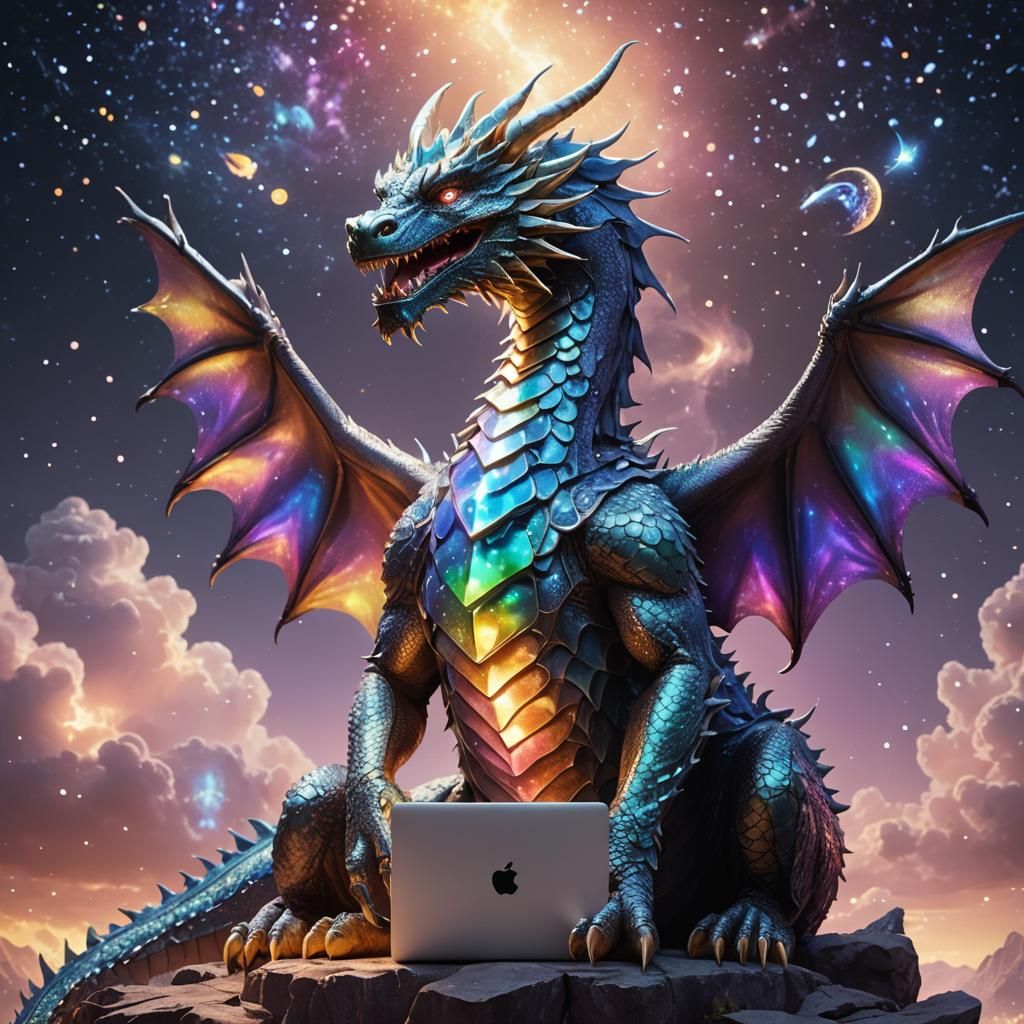 Cosmic Dragon on Mac: Anime-Inspired 3D Art
