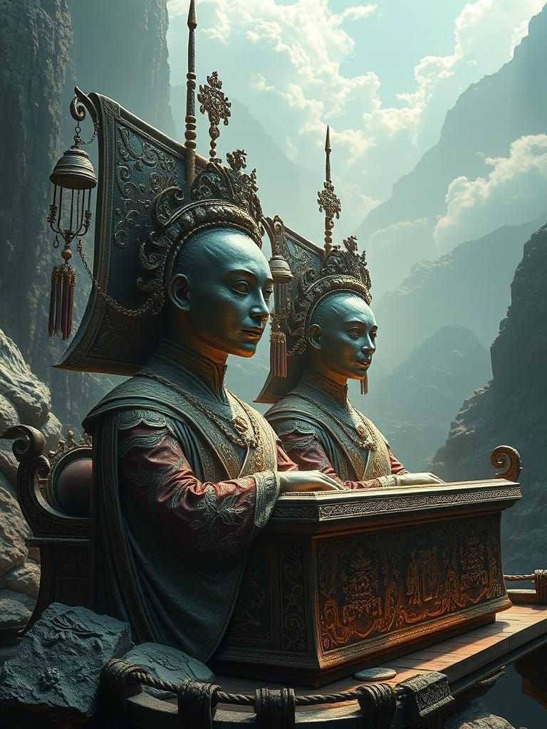 Sanxingdui Stunning Alien Bookfrocks Tombs of Boat-Shaped Co...