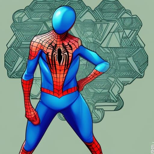 Solarpunk Spiderman Comic Style Character