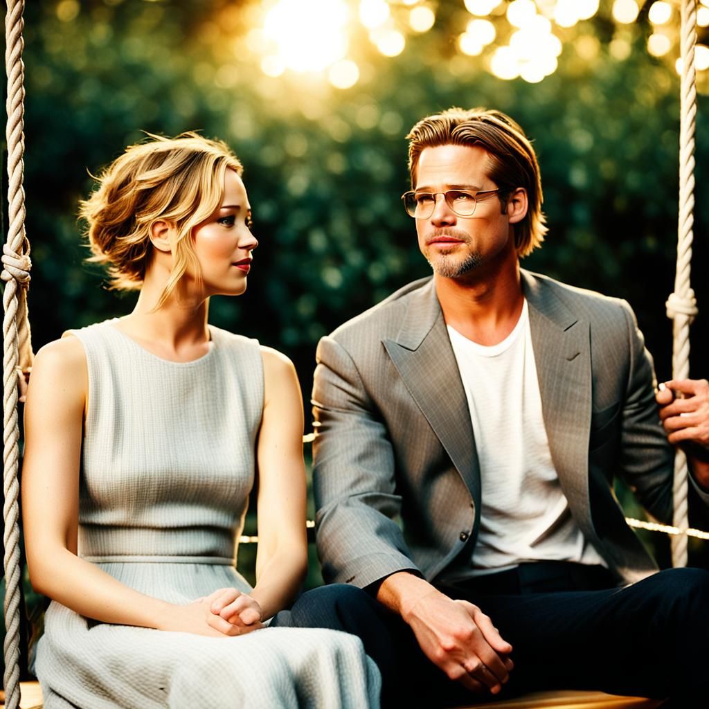 Candid Paparazzi Shot: Actors on a Hollywood Swing