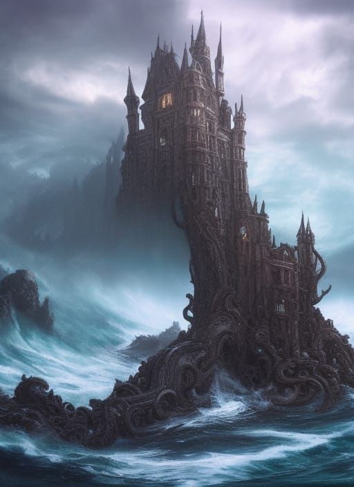 Gothic Castle Under Kraken Attack: An Artstation Fantasy