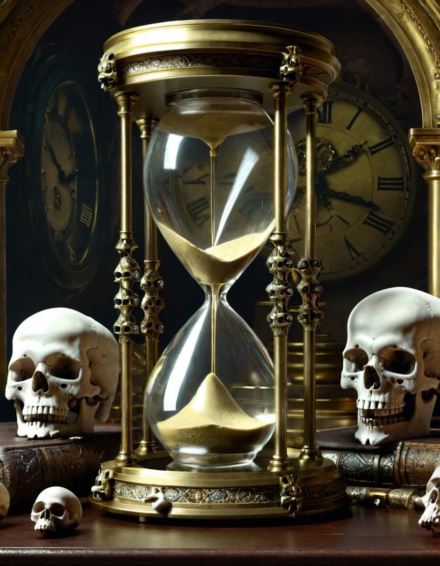 Intricate Portrait Exploring the Illusion of Time